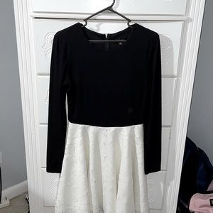 Black/white semi formal dress